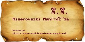 Miserovszki Manfréda névjegykártya